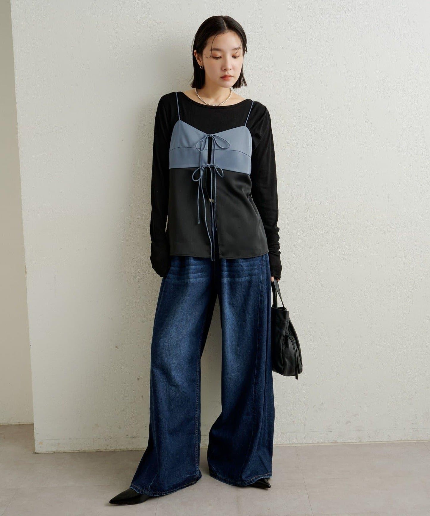 緞面蝴蝶結吊帶背心