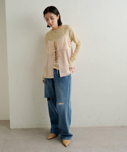 緞面蝴蝶結吊帶背心