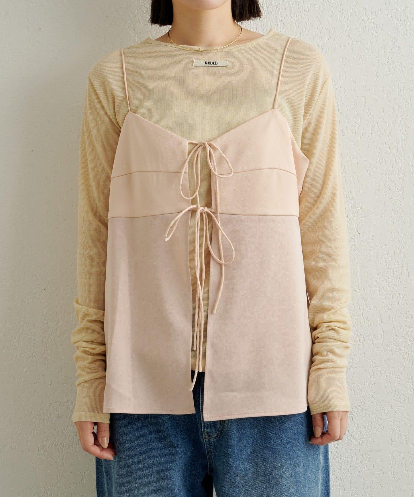 緞面蝴蝶結吊帶背心