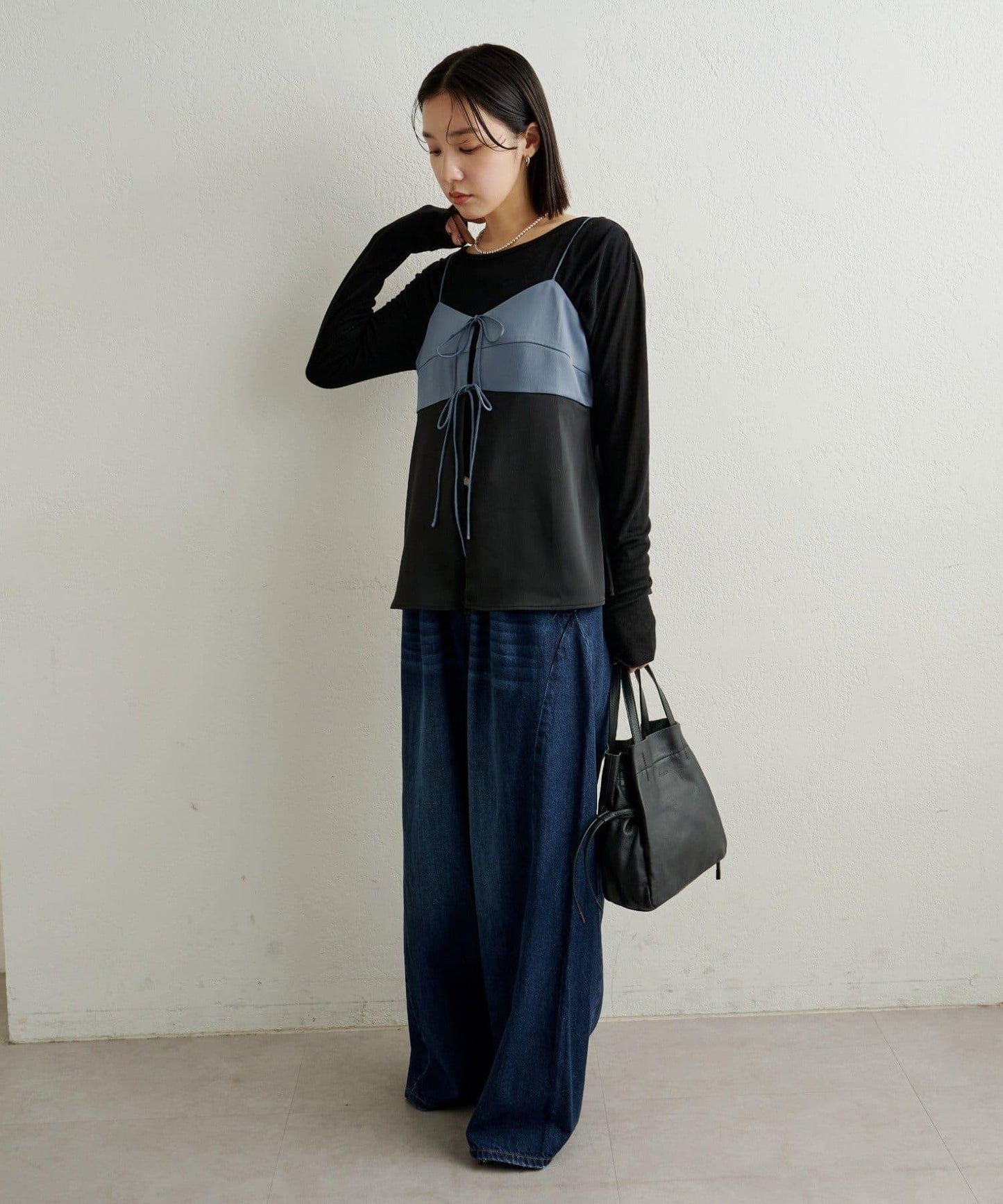 緞面蝴蝶結吊帶背心