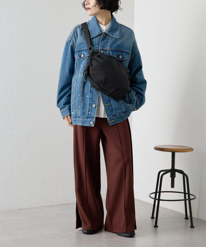 防潑水/超輕量300g抽繩單肩包