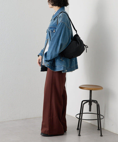 防潑水/超輕量300g抽繩單肩包