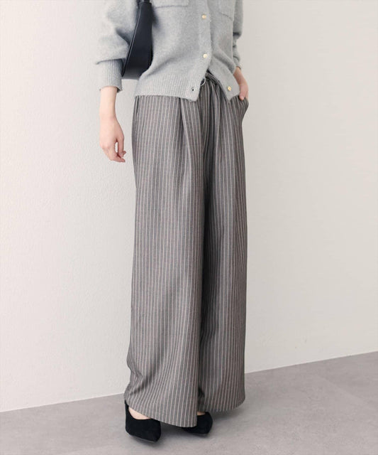 【natural couture】鬆緊腰寬腿褲