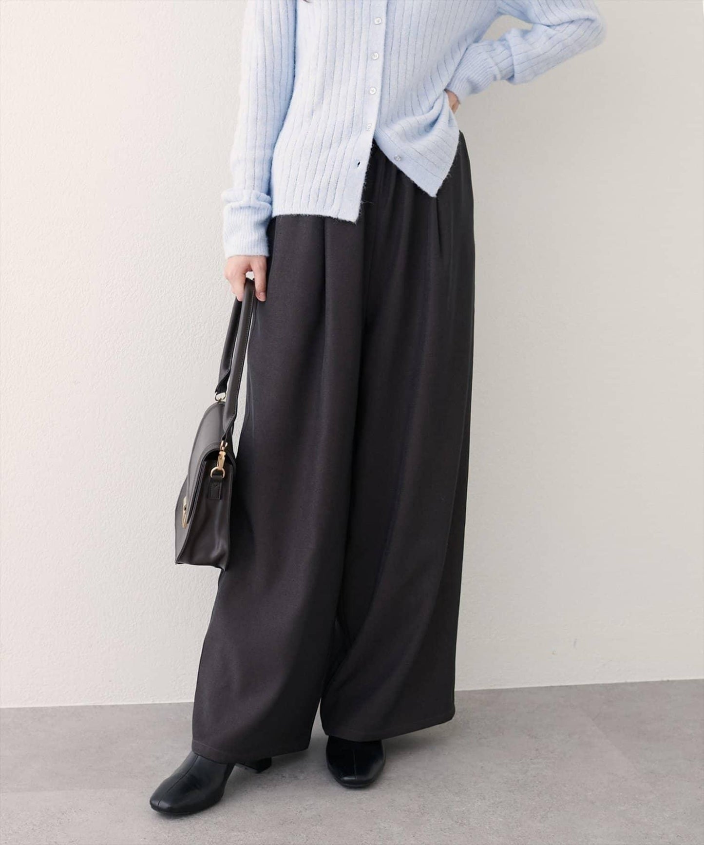 【EVERY VERY NICECLAUP】鬆緊腰寬腿褲