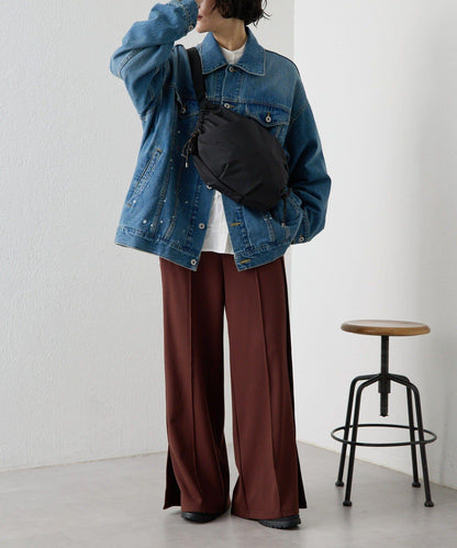 防潑水/超輕量300g抽繩單肩包