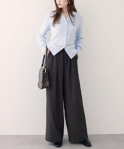 【EVERY VERY NICECLAUP】鬆緊腰寬腿褲