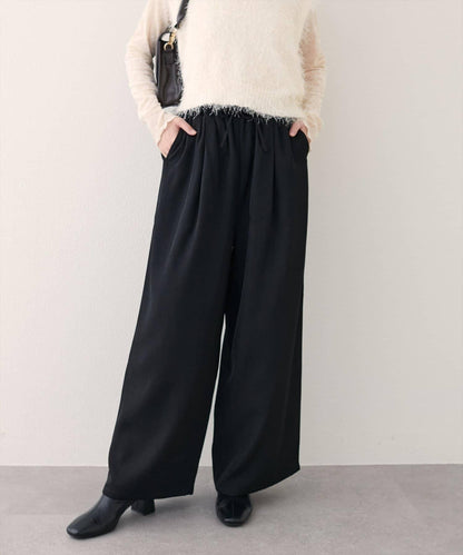 【natural couture】鬆緊腰寬腿褲