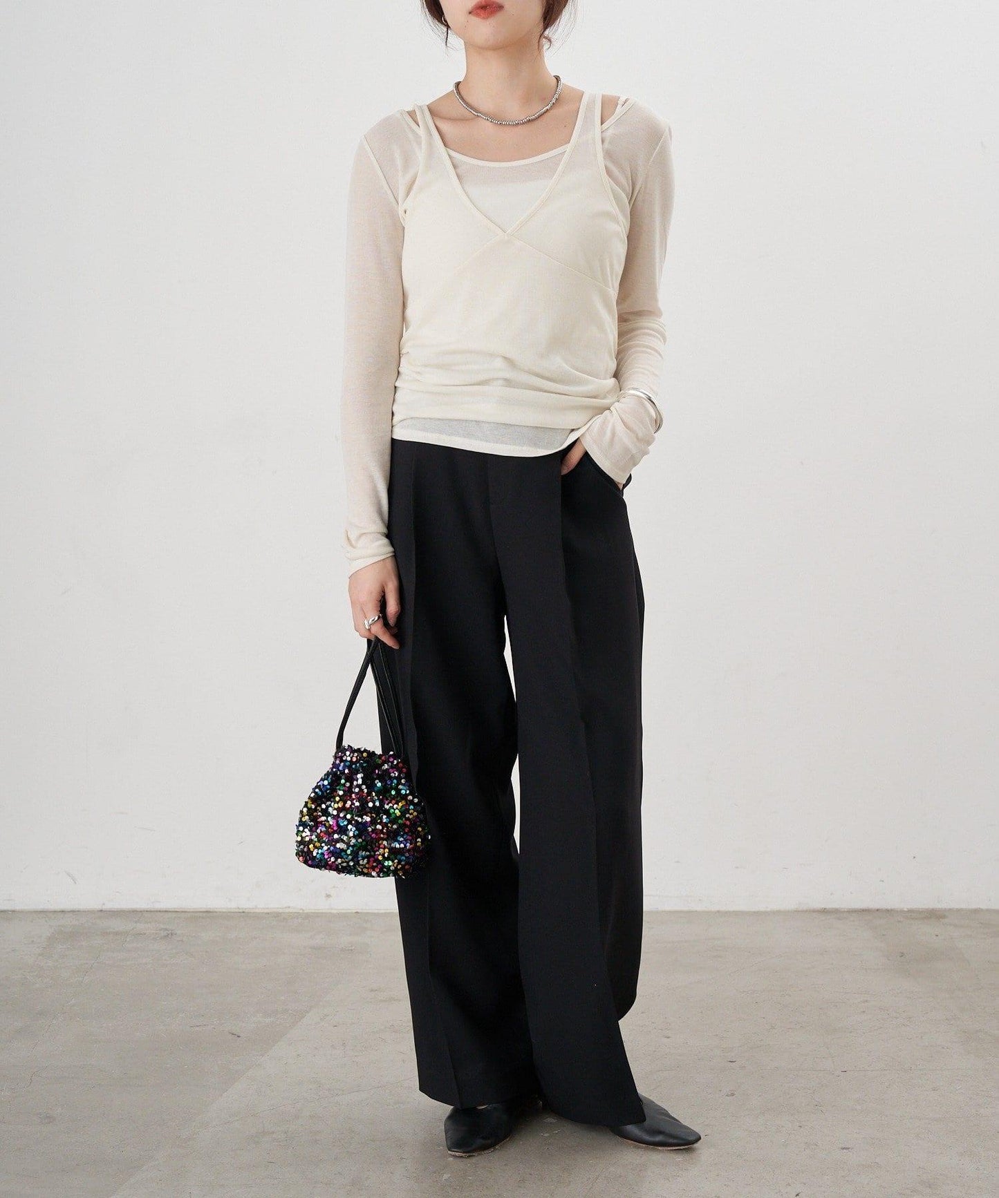 【26SS】寬鬆褶皺長褲