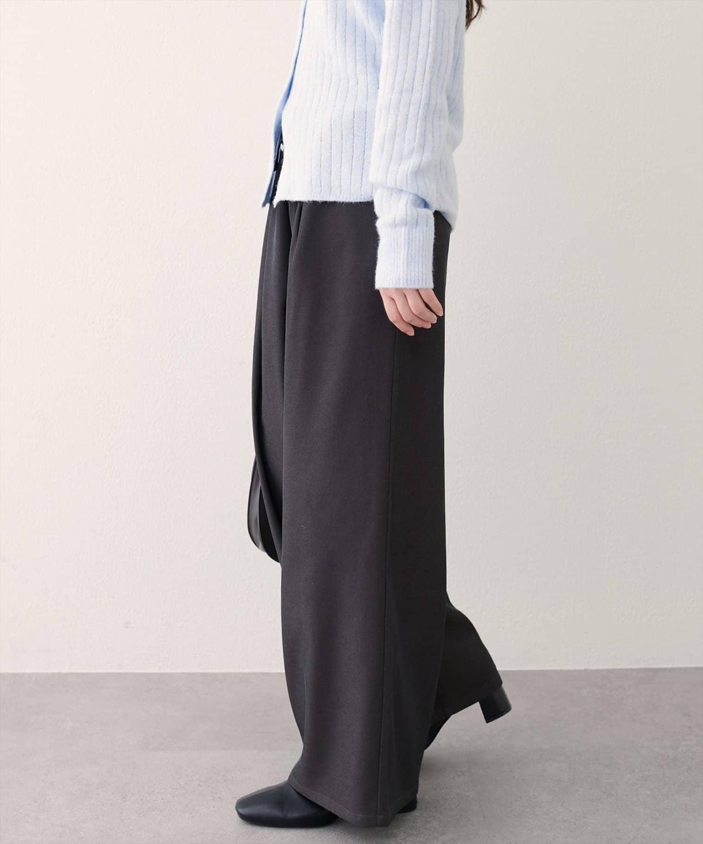 【natural couture】鬆緊腰寬腿褲