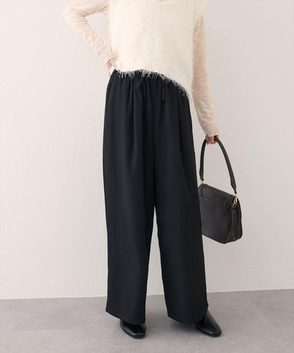 【natural couture】鬆緊腰寬腿褲