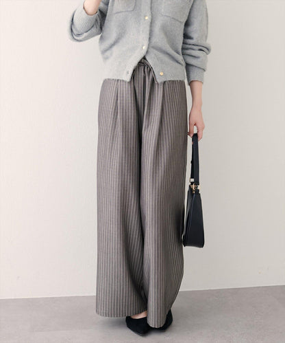 【natural couture】鬆緊腰寬腿褲