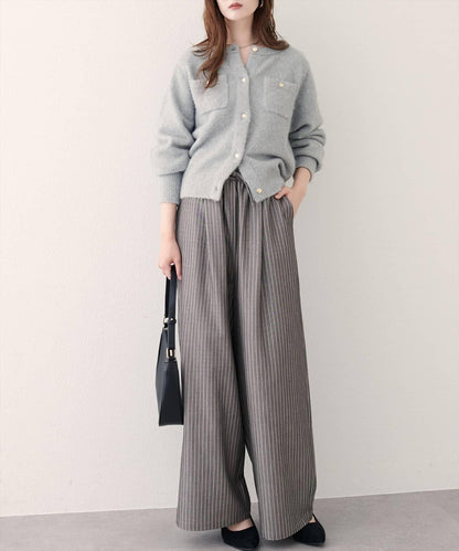 【natural couture】鬆緊腰寬腿褲