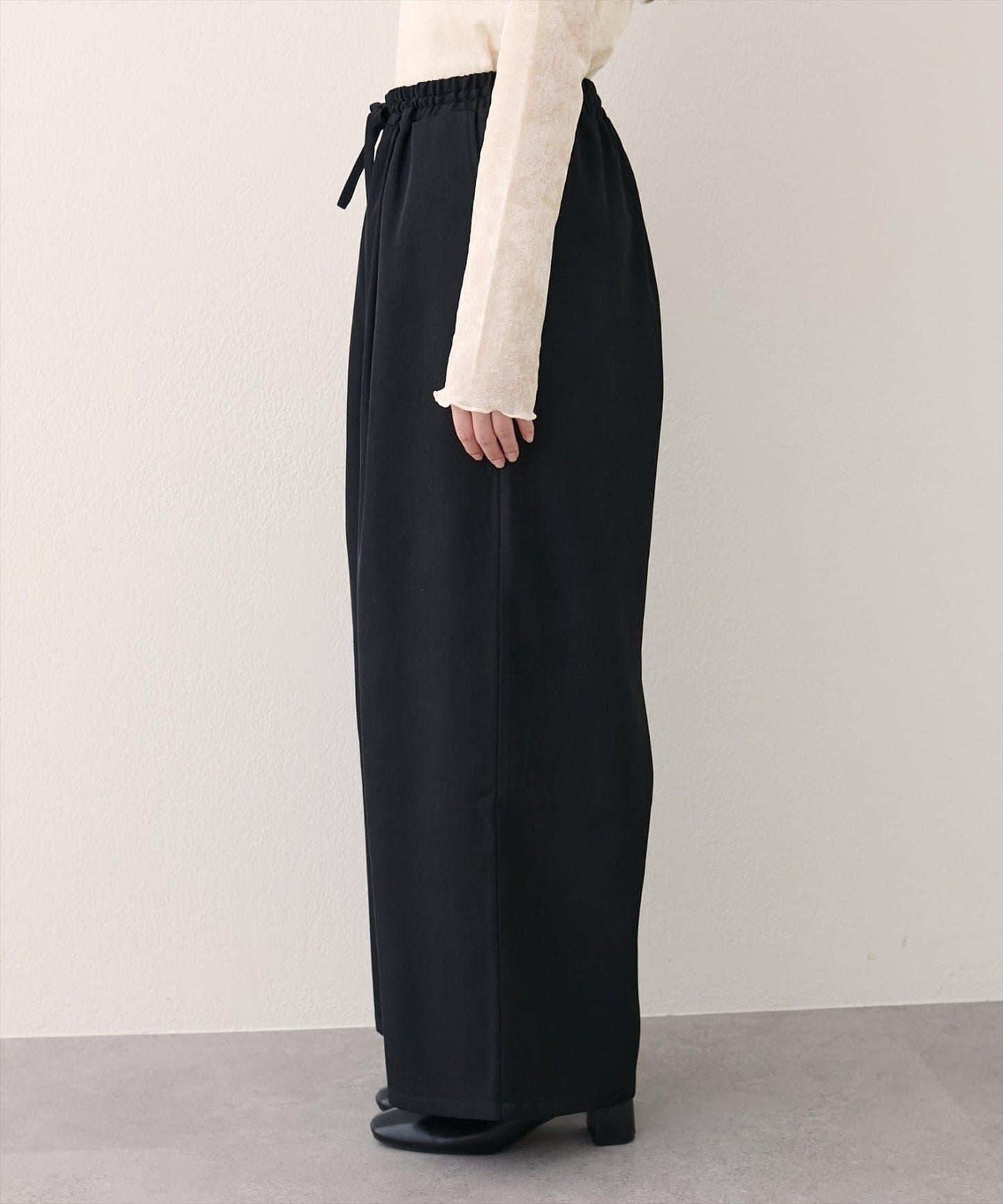 【natural couture】鬆緊腰寬腿褲