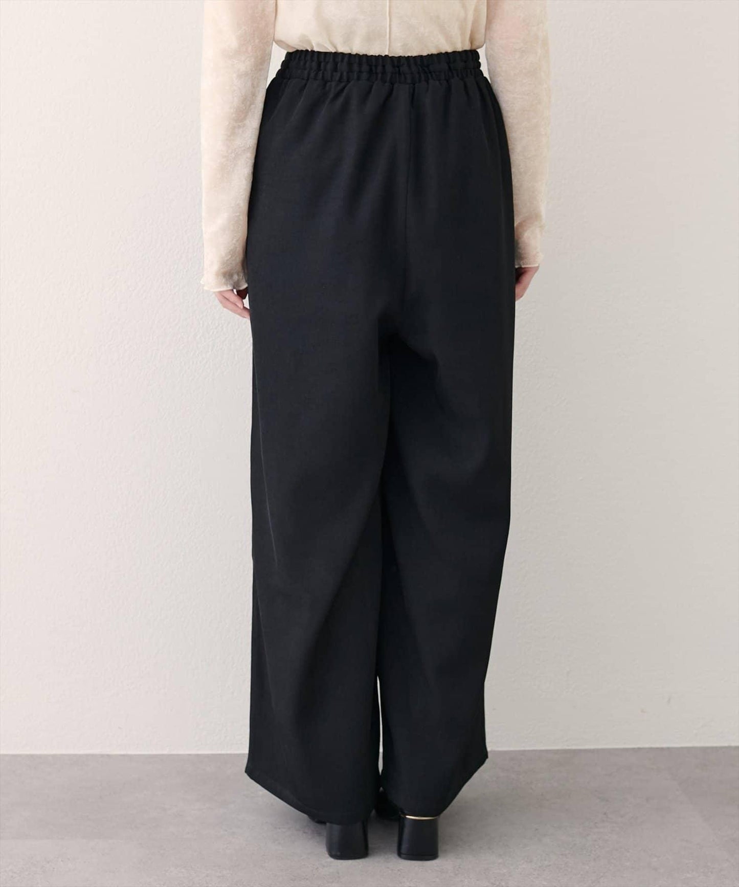 【natural couture】鬆緊腰寬腿褲