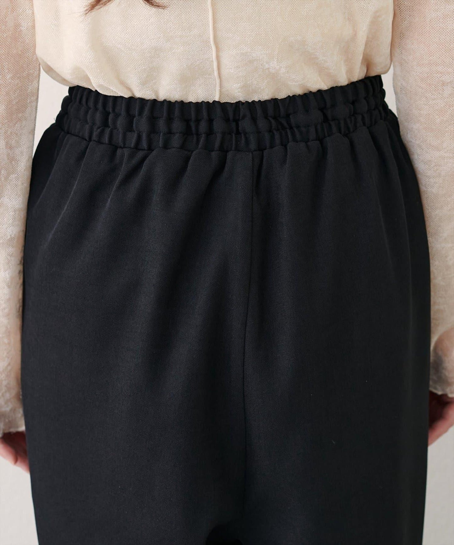 【natural couture】鬆緊腰寬腿褲