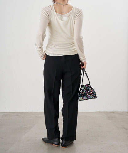 【26SS】寬鬆褶皺長褲