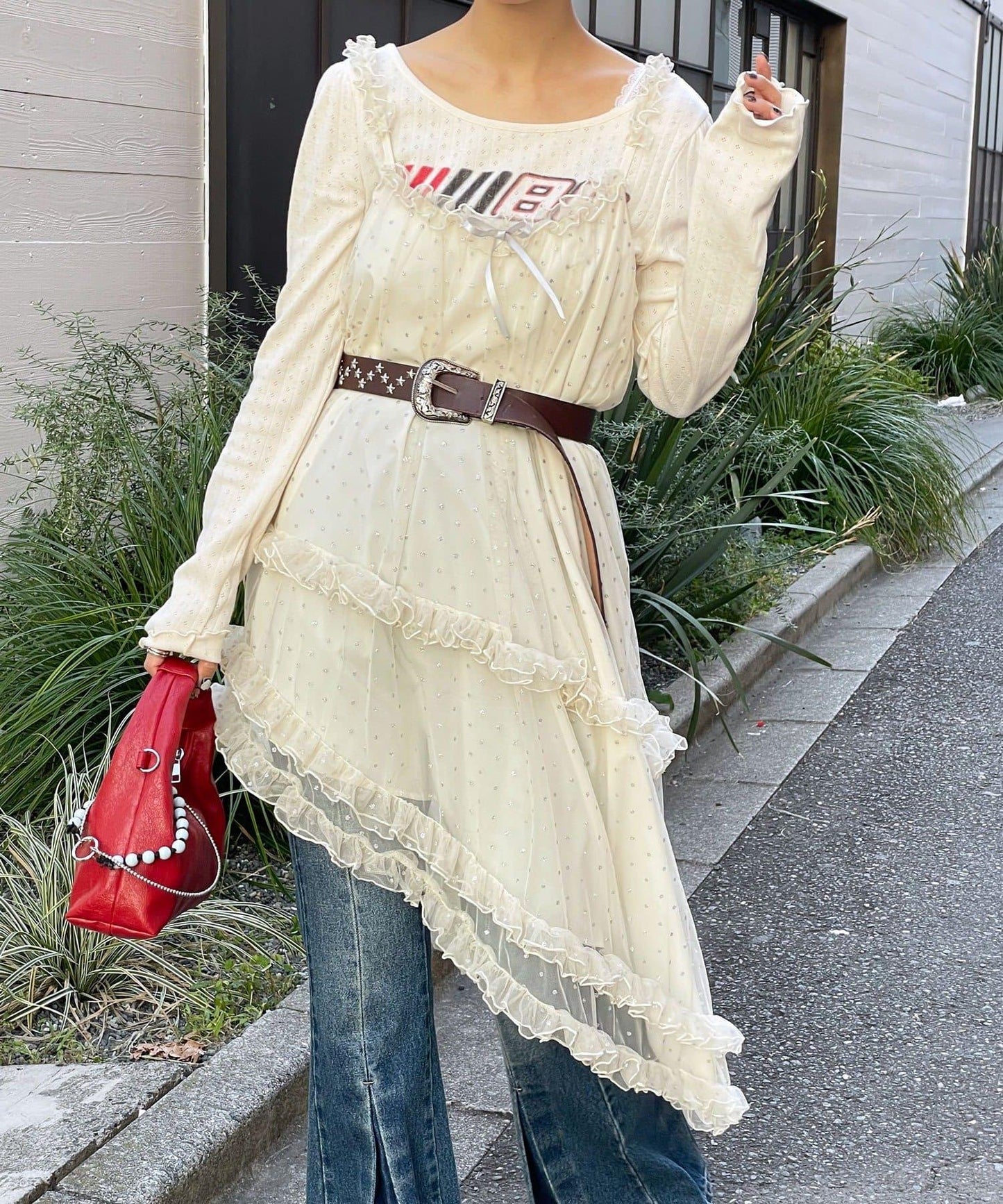 亮片波點網紗吊帶連衣裙