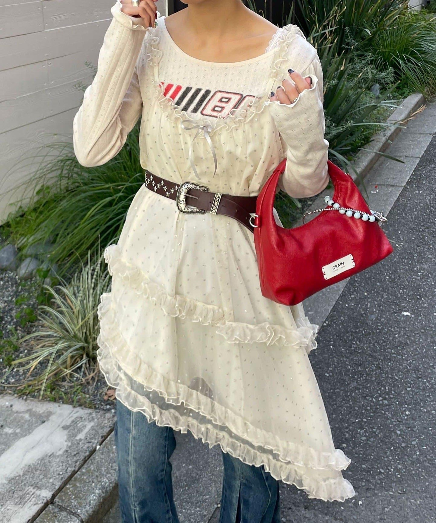 亮片波點網紗吊帶連衣裙