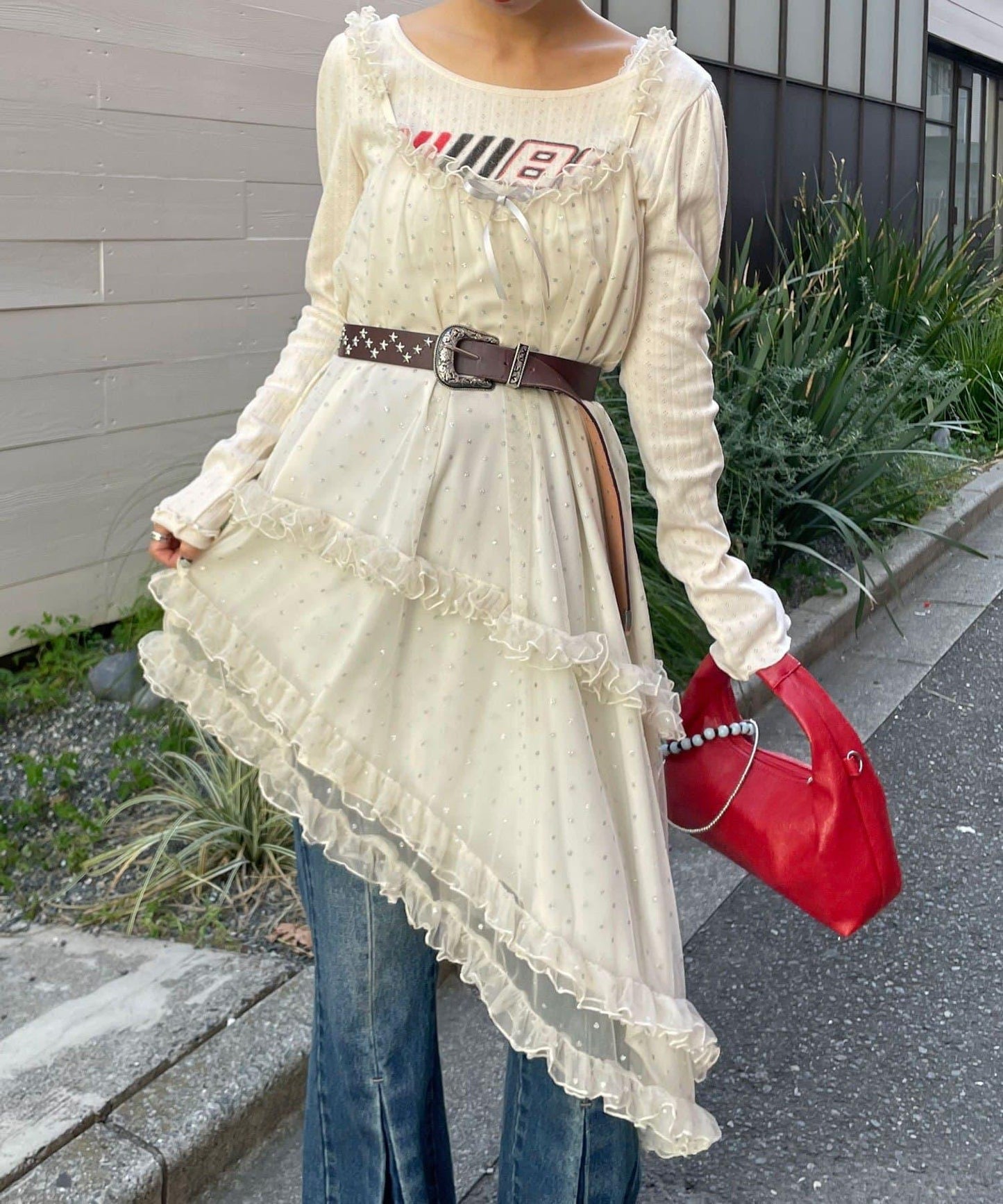 亮片波點網紗吊帶連衣裙