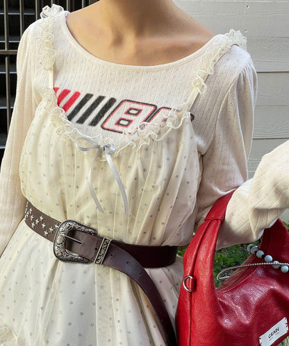 亮片波點網紗吊帶連衣裙