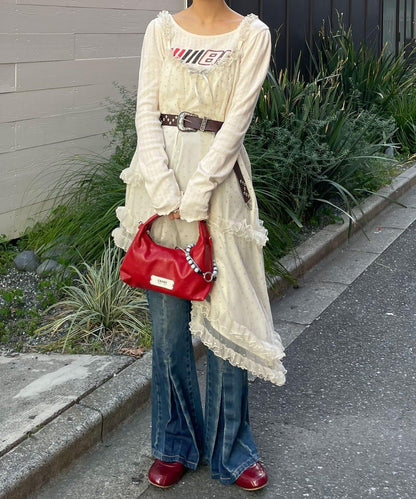 亮片波點網紗吊帶連衣裙