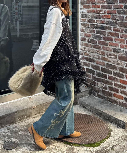 亮片波點網紗吊帶連衣裙