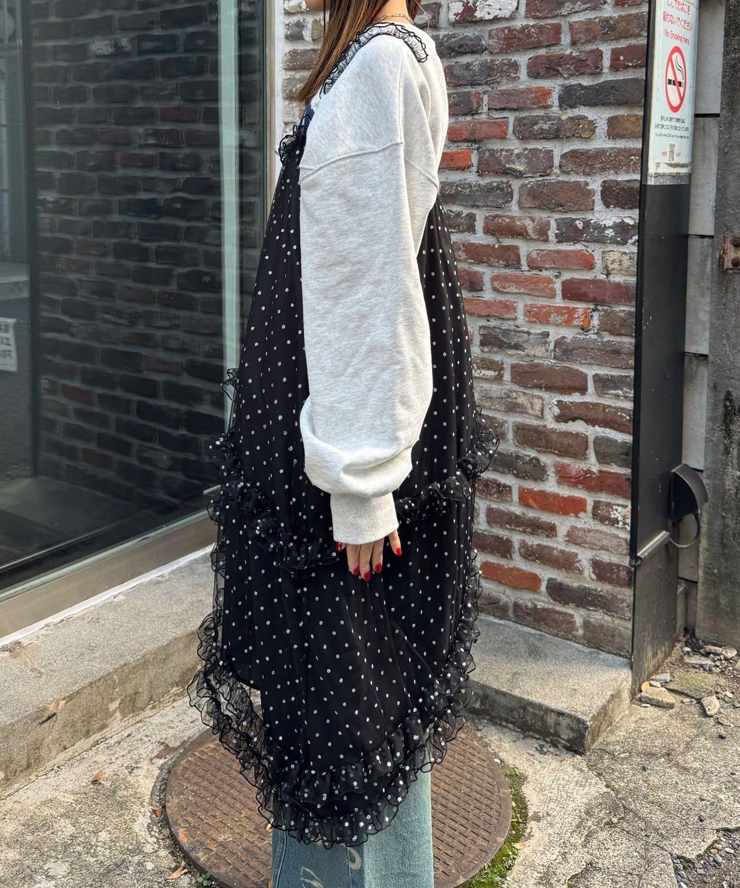 亮片波點網紗吊帶連衣裙