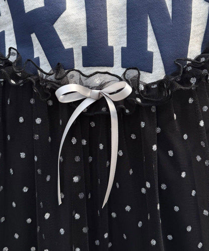 亮片波點網紗吊帶連衣裙