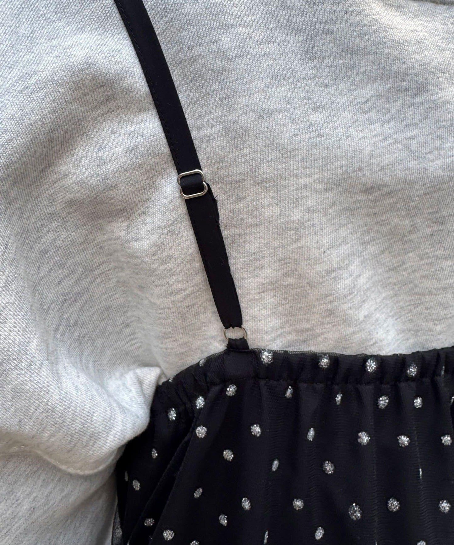 亮片波點網紗吊帶連衣裙