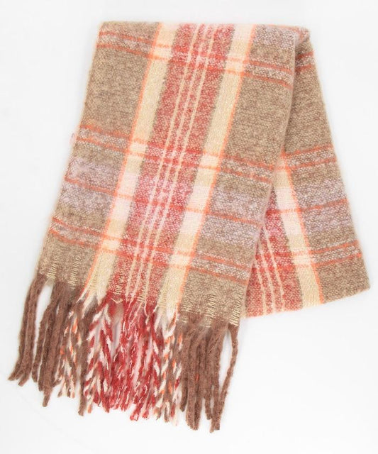 圈圈紗格紋圍巾