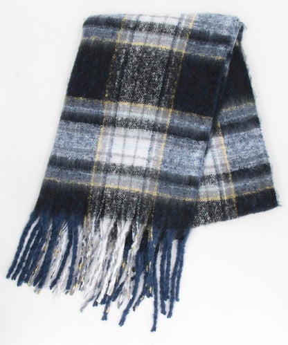 圈圈紗格紋圍巾