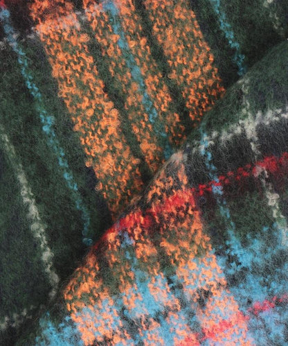 圈圈紗格紋圍巾