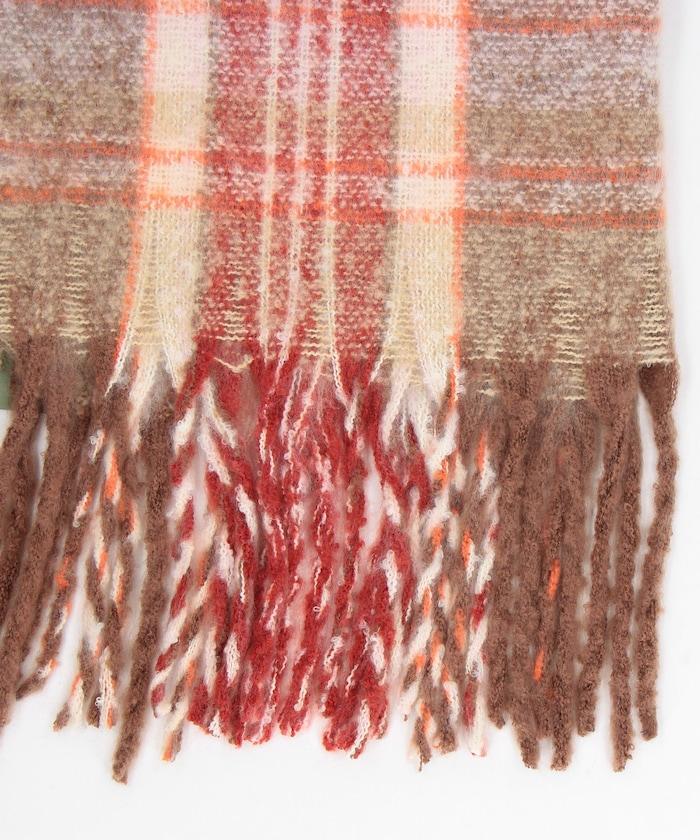 圈圈紗格紋圍巾