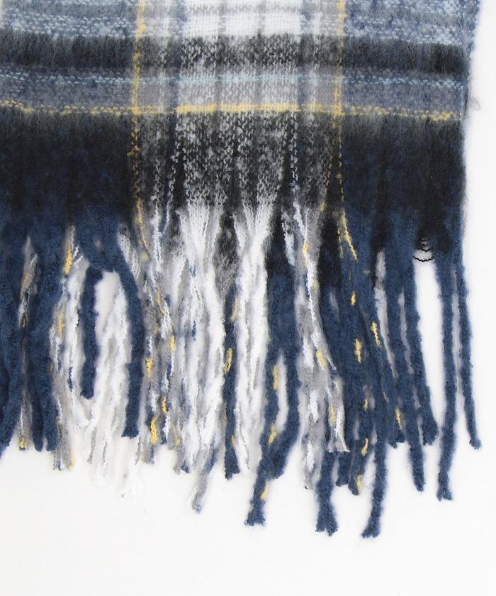 圈圈紗格紋圍巾