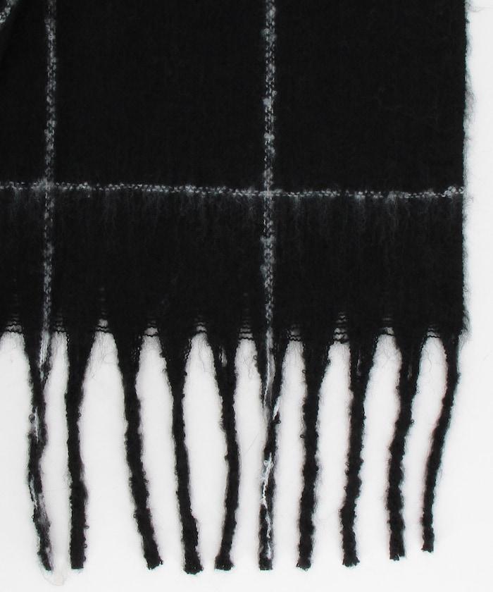 窗格格紋加厚圍巾