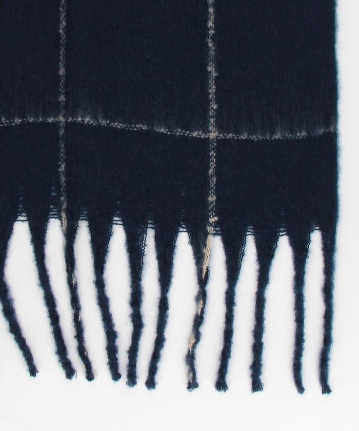 窗格格紋加厚圍巾