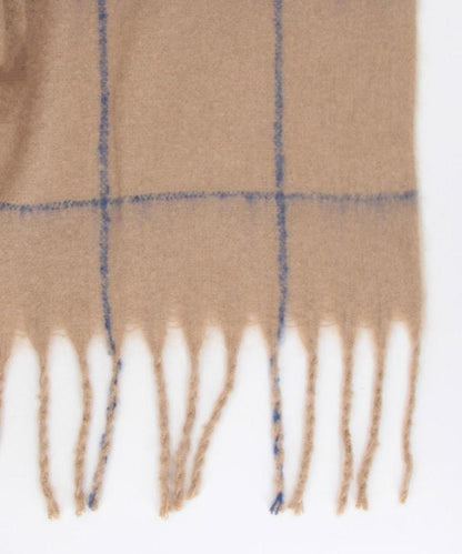 窗格格紋加厚圍巾