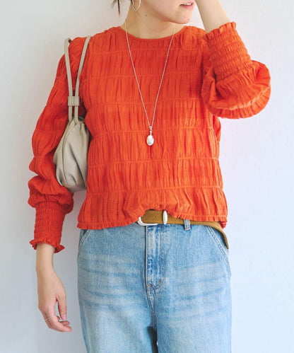 《近日開始》棉質褶皺襯衫