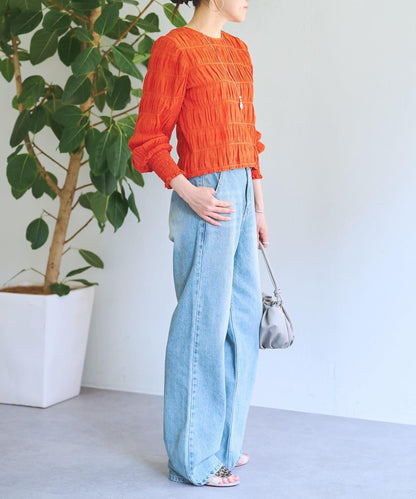 《近日開始》棉質褶皺襯衫