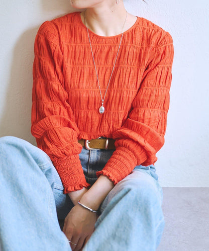 《近日開始》棉質褶皺襯衫