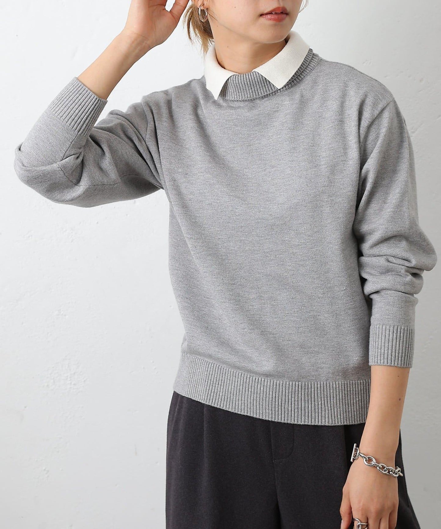 拼色針織套頭衫