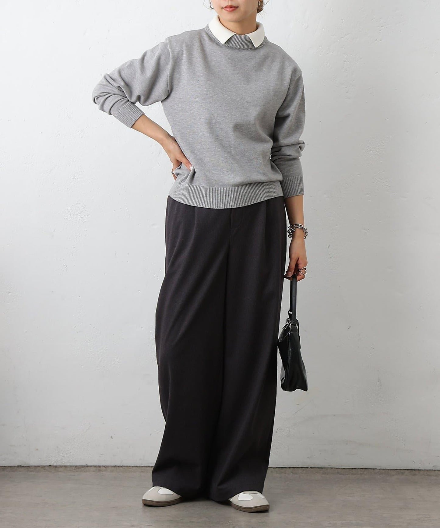 拼色針織套頭衫