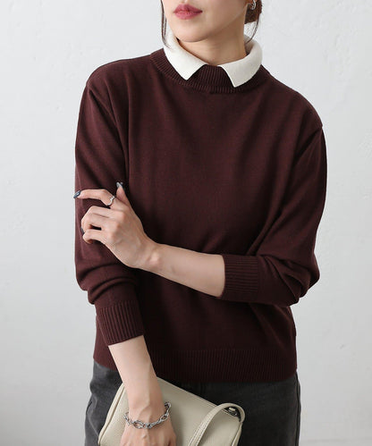 拼色針織套頭衫