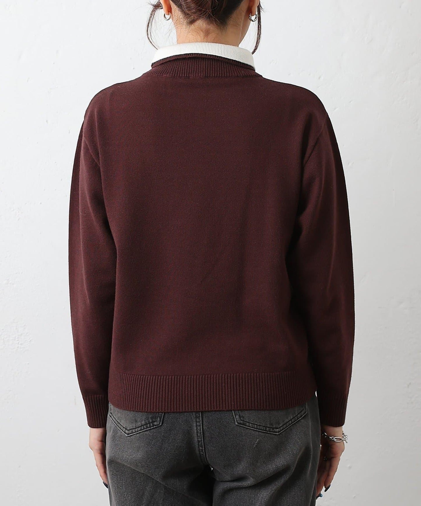 拼色針織套頭衫