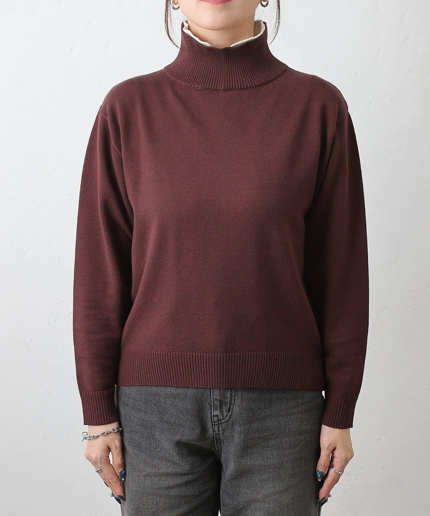 拼色針織套頭衫