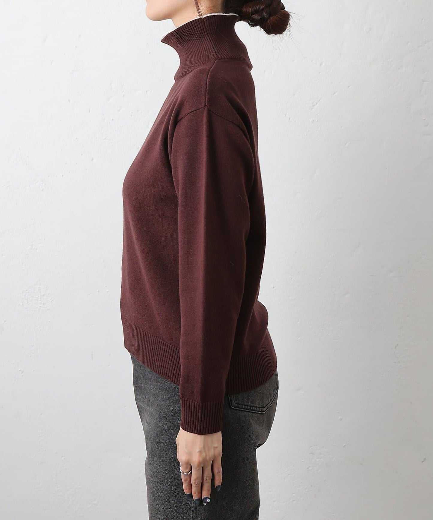 拼色針織套頭衫