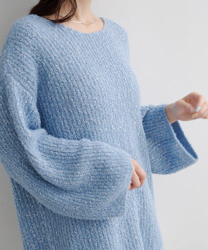 【純色&條紋/前後兩穿】繫帶寬鬆針織衫