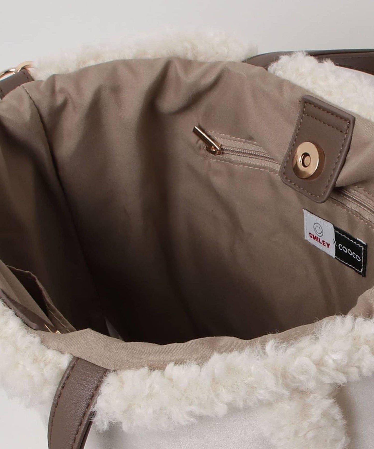 SMILEY環保仿毛絨托特包