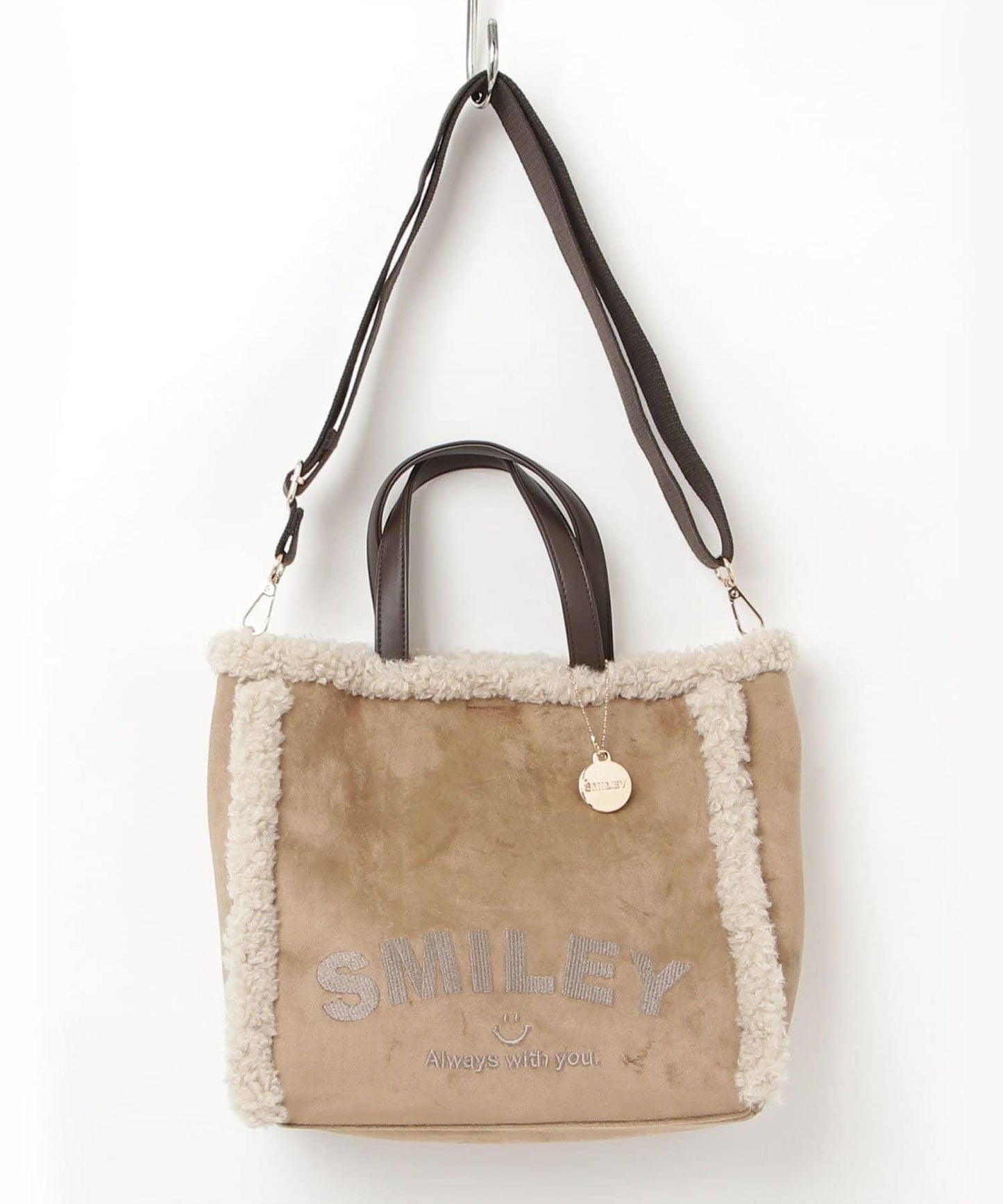 SMILEY環保仿毛絨托特包