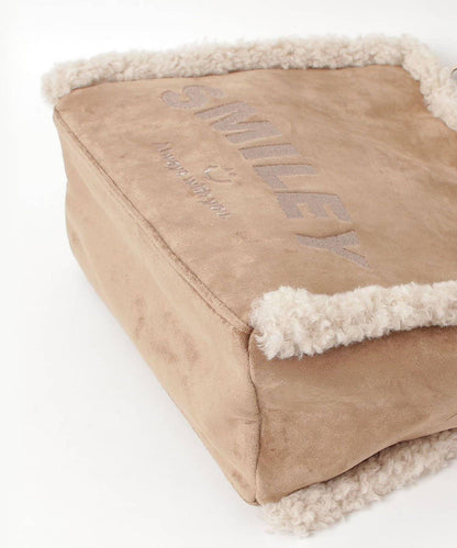 SMILEY環保仿毛絨托特包